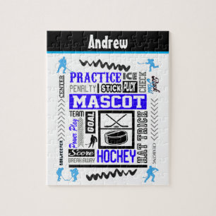 Boys Hockey Terminology Personlig Blue Pussel