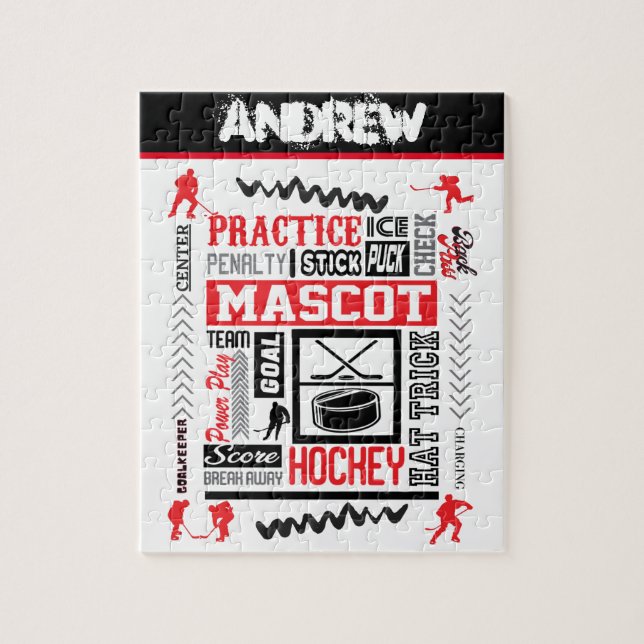 Boys Hockey Terminology Personlig Pussel (Vertikal)