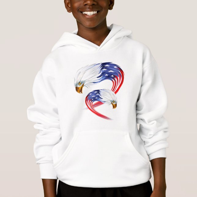 Boys Hoodie-Patriotic T Shirt (Framsida)