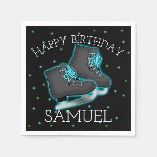 Boy's Ice Skate Birthday Pappersservett