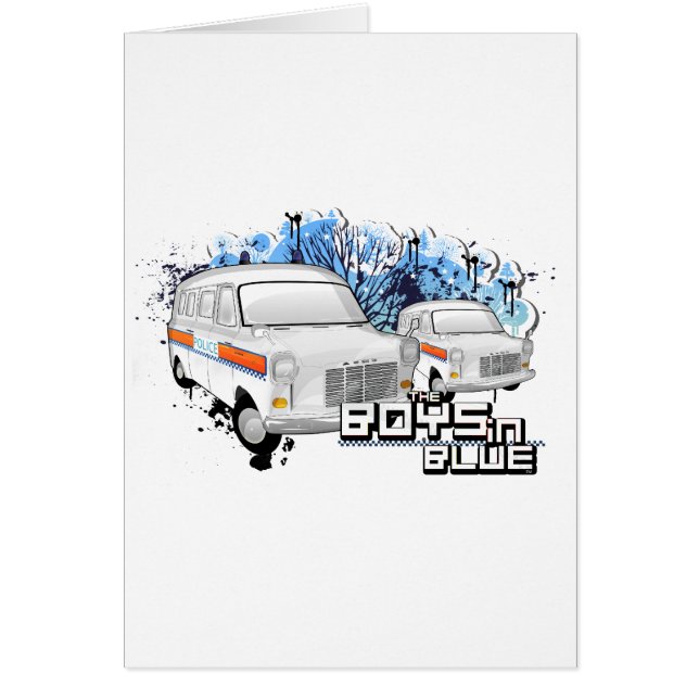 Boys in Blue - Retro Police Van 1988 Hälsningskort (Framsidan)