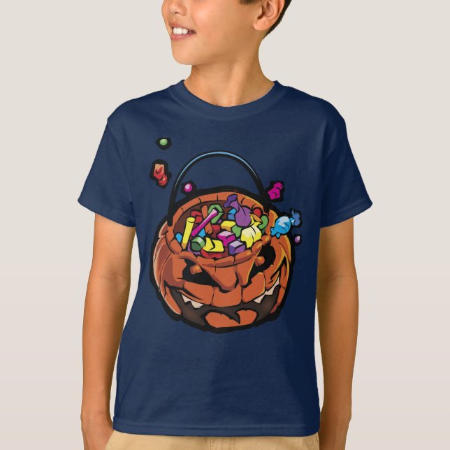 Boys Jack-O-Lantern Halloween graphic tee shirt (Framsida)