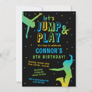 Boys Jump Födelsedagsfest Trampoline Park-inbjudan Inbjudningar