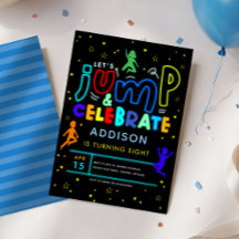 Boys Jump och Bouning Neon Trampoline Birthday