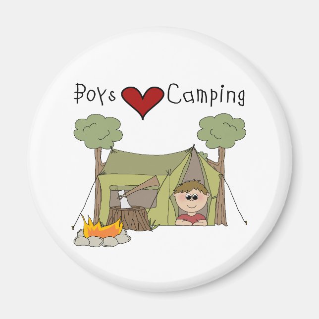 Boys Kärlek Camping Magnet (Framsidan)