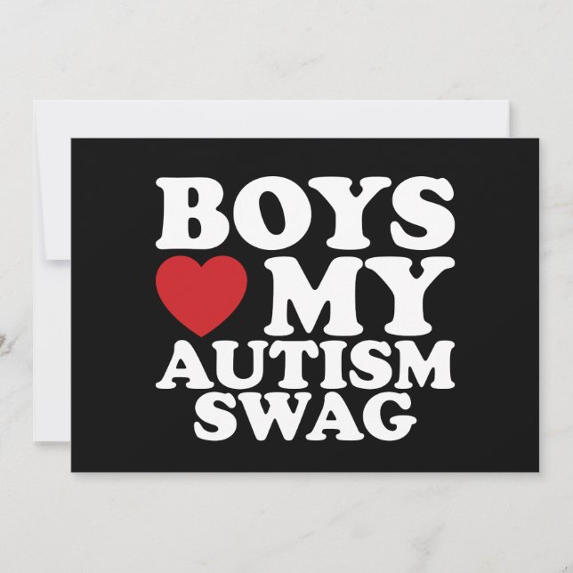 Boys Kärlek My Autism Swag Awareness Heart Inbjudningar (Framsida)