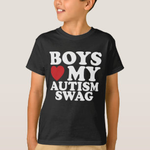 Boys Kärlek My Autism Swag Awareness Heart T Shirt
