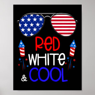 Boys Kids 4:e juli Red White and Coola Sungles G Poster