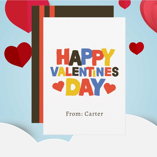 Boys Kids Cute Simple School Valentine Card (Skapare uppladdad)