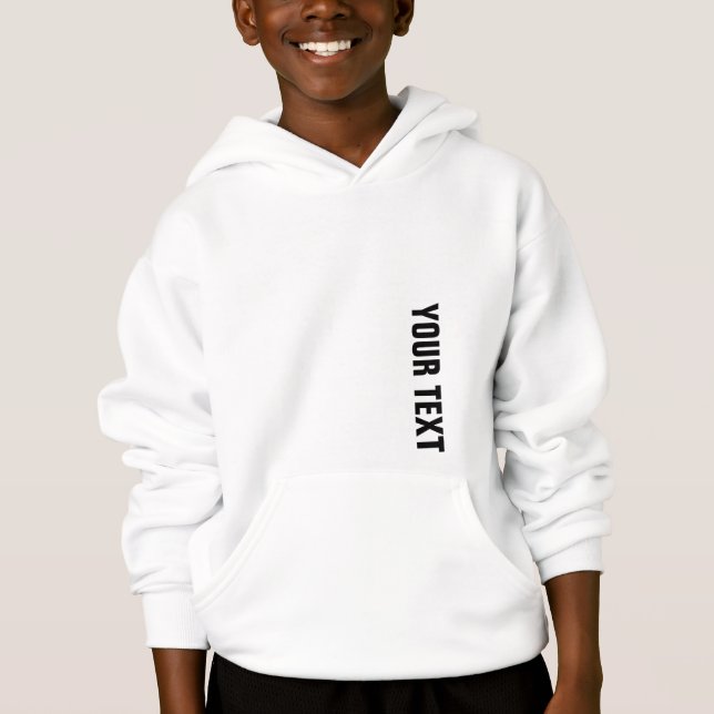 Boys Kids White Hoodie Sweatshirt Pullover T Shirt (Framsida)
