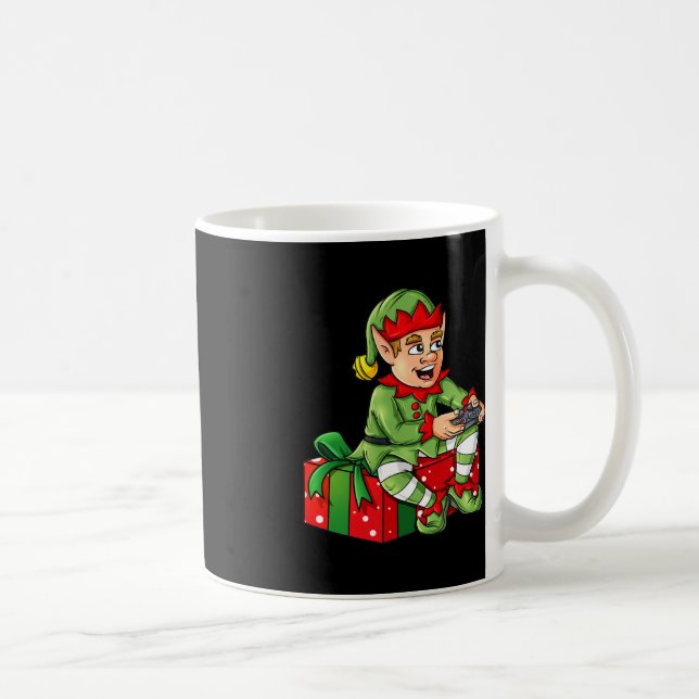 Boys Kids Xma med ELF Video Gamer Controller Kaffemugg (Höger)