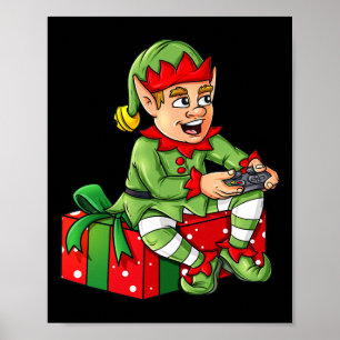 Boys Kids Xma med ELF Video Gamer Controller Poster