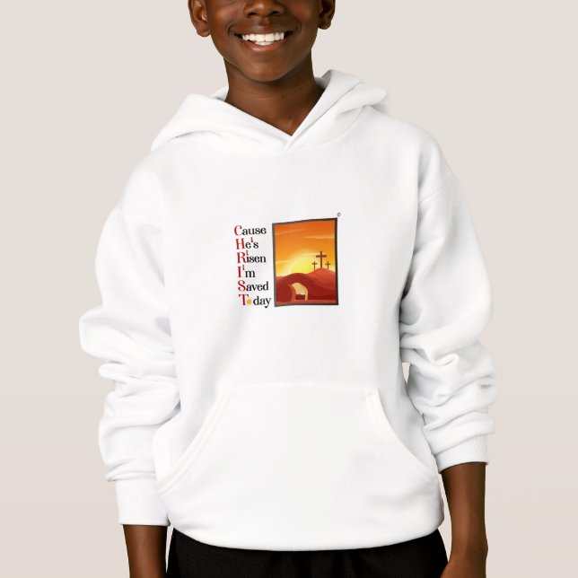Boys Kristus Acronym Hoodie T Shirt (Framsida)