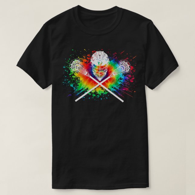 Boys Lacrosse Sticks Crossed LAX Tie dye Helmet Gi T Shirt (Design framsida)
