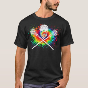 Boys Lacrosse Sticks Crossed LAX Tie dye Helmet Gi T Shirt