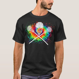Boys Lacrosse Sticks Crossed LAX Tie dye Helmet Gi T Shirt
