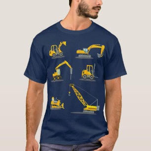 Boys Lastbil Construction Heavy Equipment Crane T Shirt