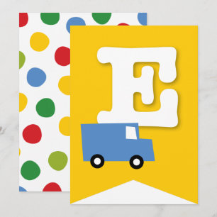Boys Leksak Barn Födelsedagsfest DIY Bunting Banne Inbjudningar