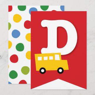 Boys Leksak Barn Födelsedagsfest DIY Bunting Banne Inbjudningar