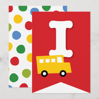 Boys Leksak Barn Födelsedagsfest DIY Bunting Banne Inbjudningar