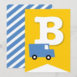 Boys Leksak Barn Födelsedagsfest DIY Bunting Banne Inbjudningar