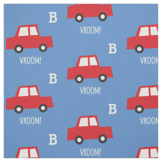 Boys Leksak Cute Red Cars Vroom Monogram Barn Namn Tyg