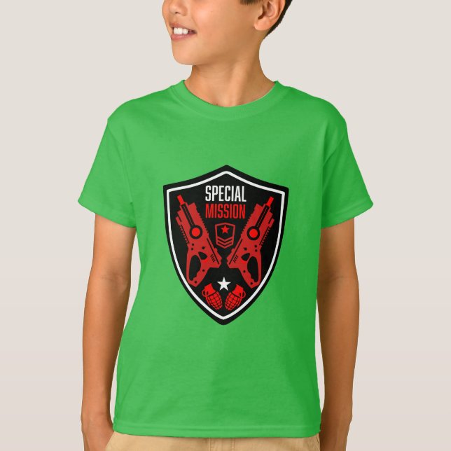 Boys Leksak Dart Gun Battle T Shirt (Framsida)