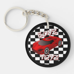 Boys Leksak Red Sports Car Acrylic Nyckelring 2