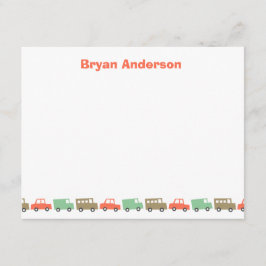 Boys Leksak Roligt Cute Retro Transport Barn Anteckningskort