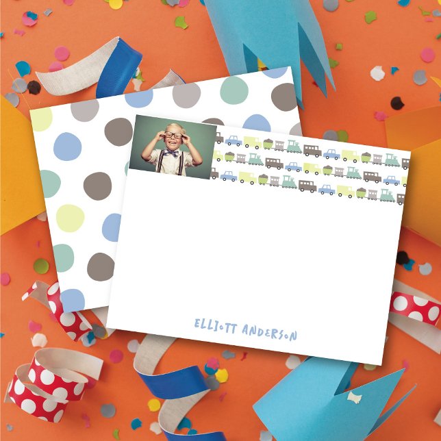 Boys Leksak Roligt Retro Transport Photo Kids Tack (Boys Toys Fun Retro Transport Photo Kids Thank You Stationery Note Card @ fatfatin_mini_me)