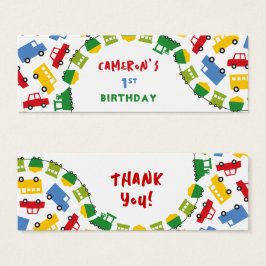 Boys Leksak Transport Födelsedagsfest DIY Gift Mär Litet Visitkort