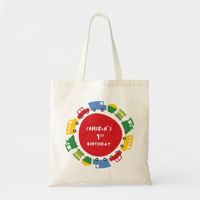 Boys Leksaker Colorful Roligt Transport Födelsedag Tygkasse (Framsidan)