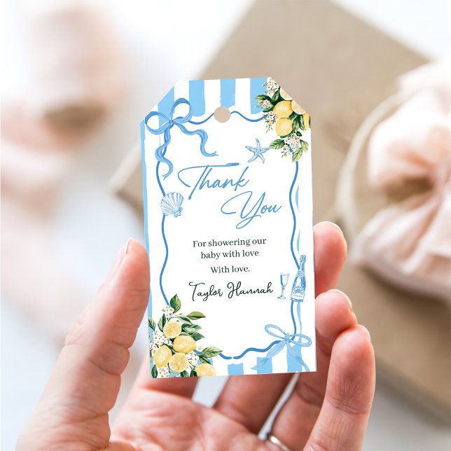 Boys Lemon Ciao Baby Italian Baby Shower Presentetikett (Skapare uppladdad)