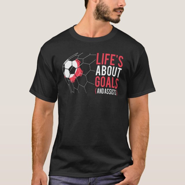 Boys "life's about Goals" Boys Oceaner T Shirt (Framsida)
