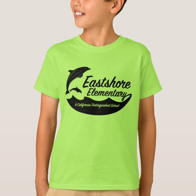 Boys Lime Jumping Dolphin T-Shirt (Framsida)