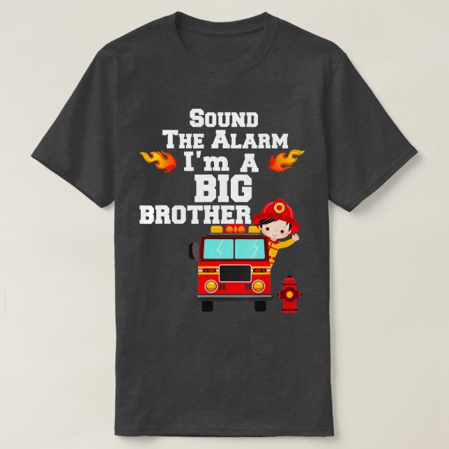 Boys Ljud, Alarm Im A Big Brother Fire Lastbil T Shirt (Design framsida)