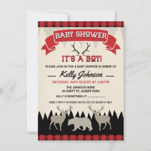 Boys Lumberjack Baby Shower-inbjudan Inbjudningar