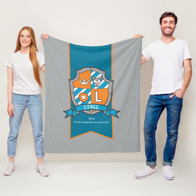 Boys Lyall eller brev L namn betyder grått orange Fleecefilt (På plats)