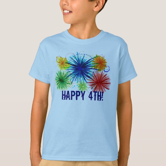 Boys lycklig 4:e skjortan tee shirt (Framsida)