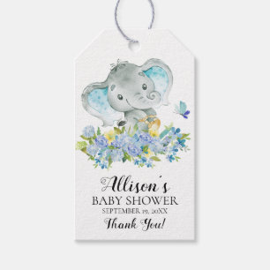 Boys Lycklig Elephant Baby Shower Favor Gift Märkr Presentetikett