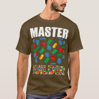 Boys Master Builder Funny Brick Building Blocks To T Shirt