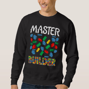 Boys Master Builder Funny Brick Bygger block till Lång Ärmad Tröja