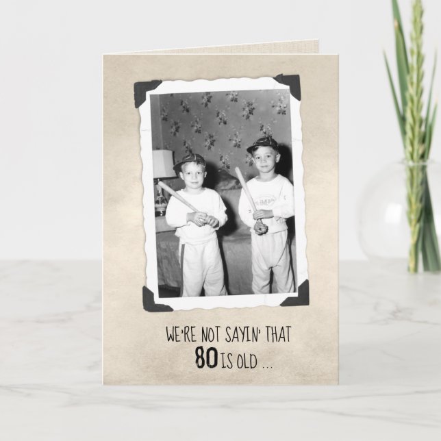 Boys med Baseball Fladdermus 80-dagars Humor-kort Kort (Framsida)
