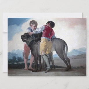 Boys med en Mastiff-Hund Kort