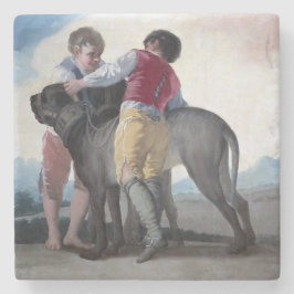 Boys med mastiff-Hund (av Francisco Goya) Stenunderlägg