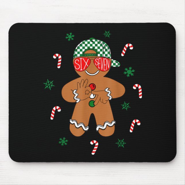 Boys Mens Christmas 6 7 Gingerbread Funny Meme Six Musmatta (Framsidan)
