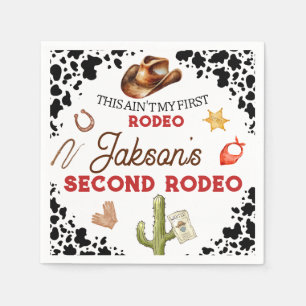 Boys min andra Rodeo Cowboys andra födelsedagen Pappersservett