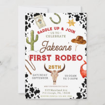 Boys Min första Rodeo Cowboys 1:a födelsedag