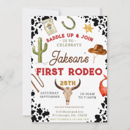Boys Min första Rodeo Cowboys 1:a födelsedag Inbjudningar
