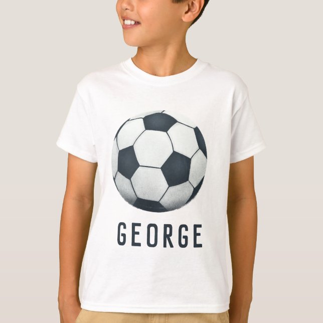 Boys Modern Blue Ocer Jersey Number Sports T Shirt (Framsida)